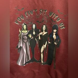 Graphic 'You Can't Sit With Us' Gothic Women Sweatshirt- Maroon